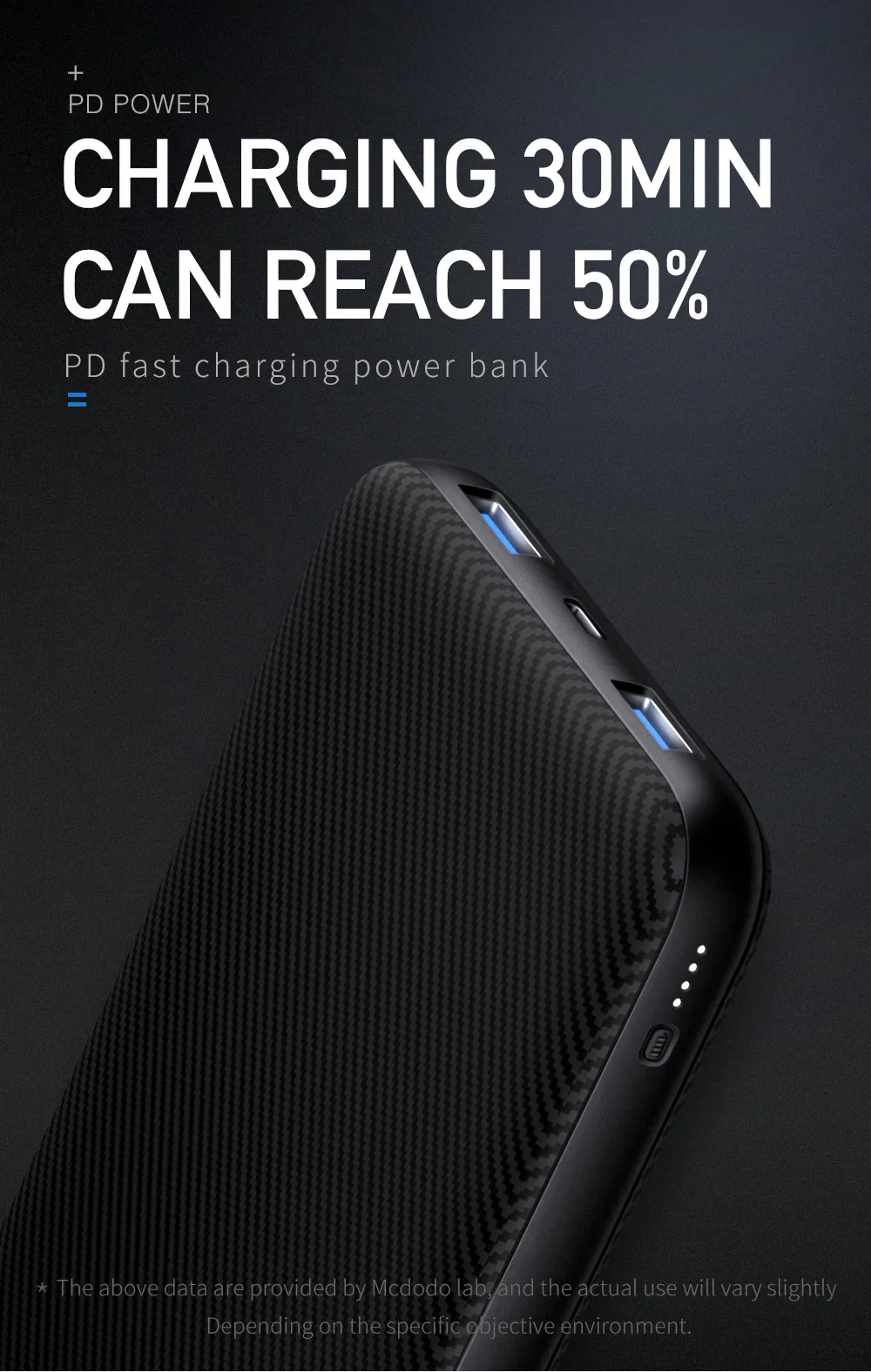 Mcdodo power Bank 10000 мАч Тип C PD Быстрая зарядка 3,0 USB power bank Внешняя батарея для Xiaomi IPhone повербанк