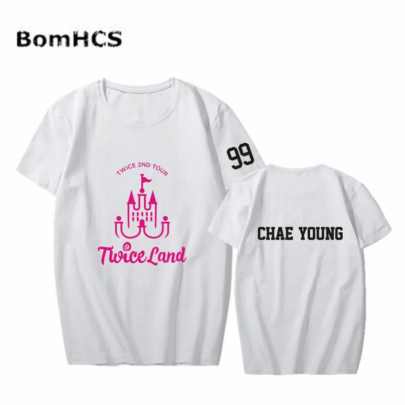 BomHCS Kpop TWICE Sana Mina JungYeon Tzuyu/хлопковая Футболка со звездами 2 го тура и концерта летние