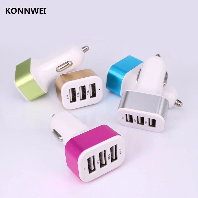 Алюминиевый сплав край 3USB мобильный телефон зарядное устройство аккумуляторная