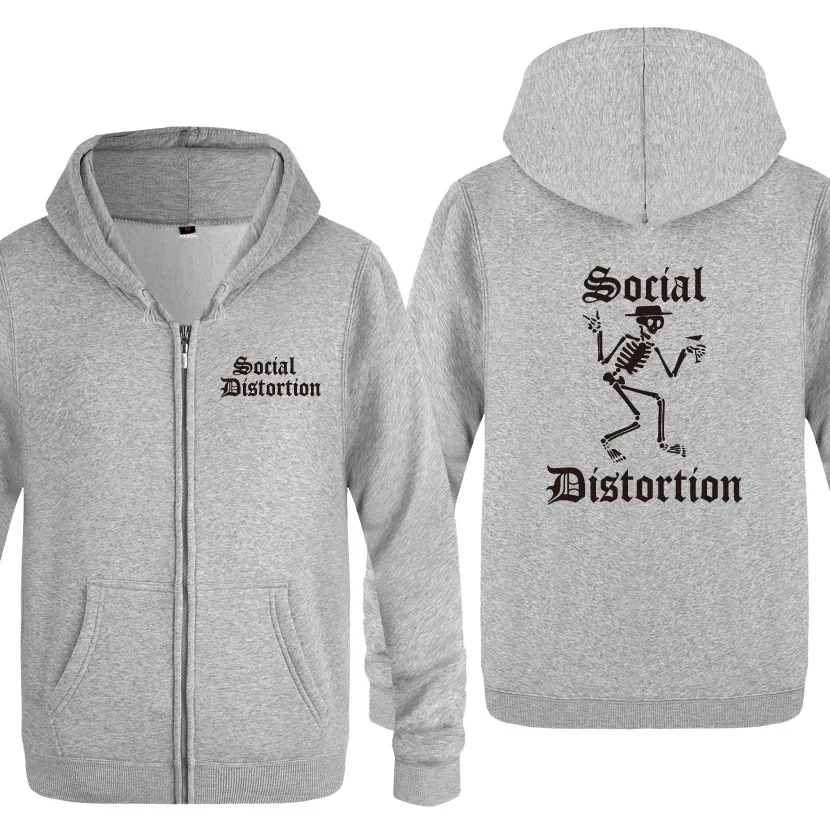 Тяжелый металл рок худи SOCIAL DISTORTION Для мужчин в стиле хип хоп флисовая куртка на