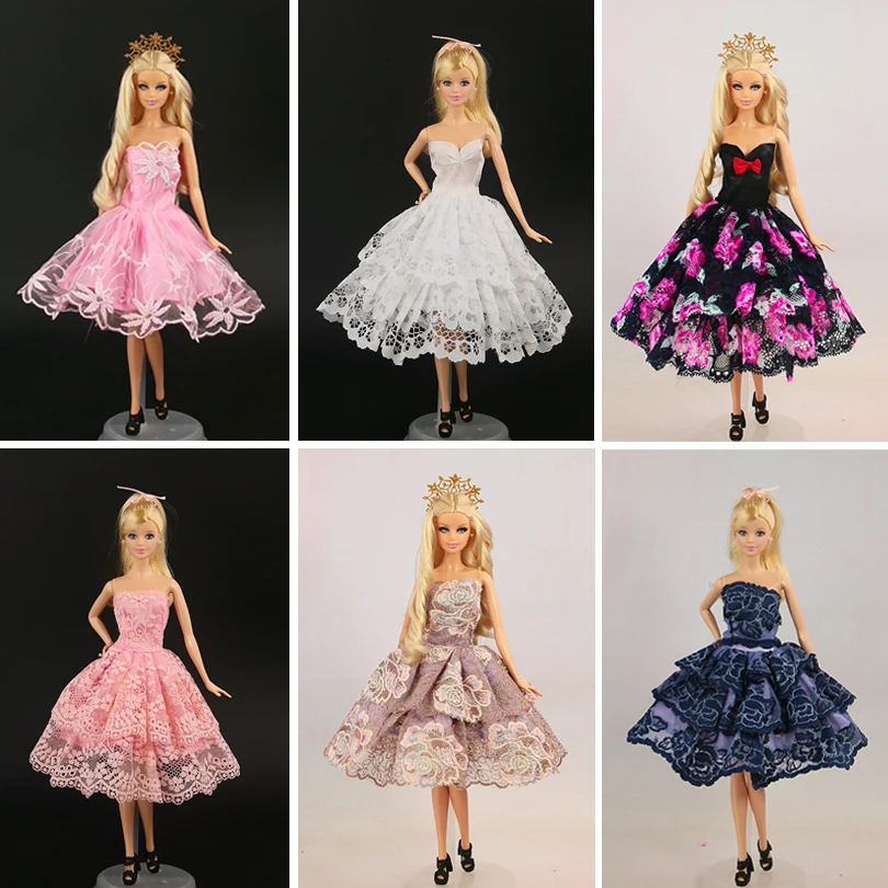 15 шт./лот (платье + обувь вешалки) Новый Особенности платье для Барби Модные