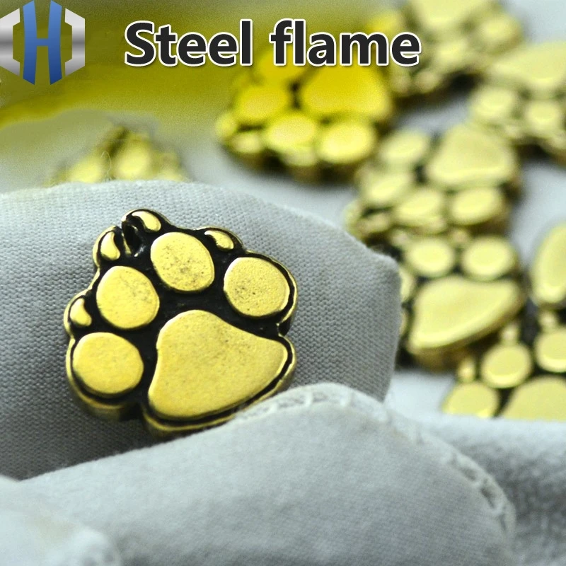 Dog Paw Print нижний огнеупорный инструмент из латуни и стали EDC с зажимом для задней
