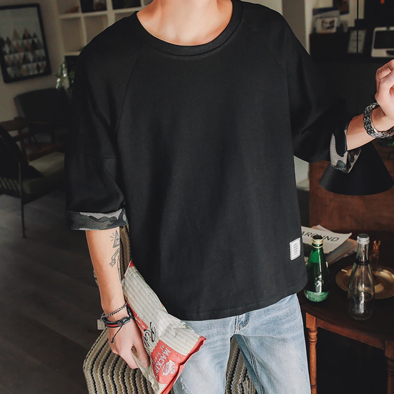 2017 г. Мужская забавные индивидуальность рукавом стиль новый камуфляж досуг