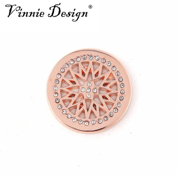Vinnie дизайнерские ювелирные изделия 25 мм Сверкающее колесо Монета диск для