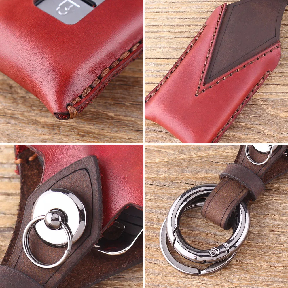 DANDKEY Новый защитный чехол для ключа из натуральной кожи с 2 кнопками Mitsubishi Lancer EX ASX