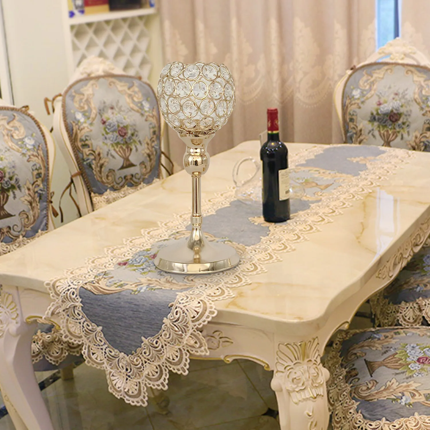 Behogar металлическими элементами и стразами открытые подсвечник с пневматическим