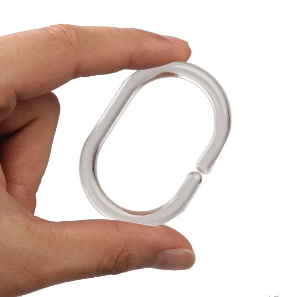 Новые 24 шт пластиковые прозрачные C Тип Ванная комната душ занавес лайнер Крючки