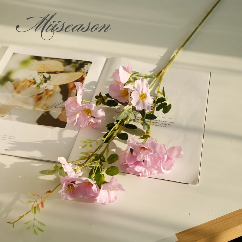 Длинные 3 вилки цветочные ветки искусственные цветы свадебное украшение для дома