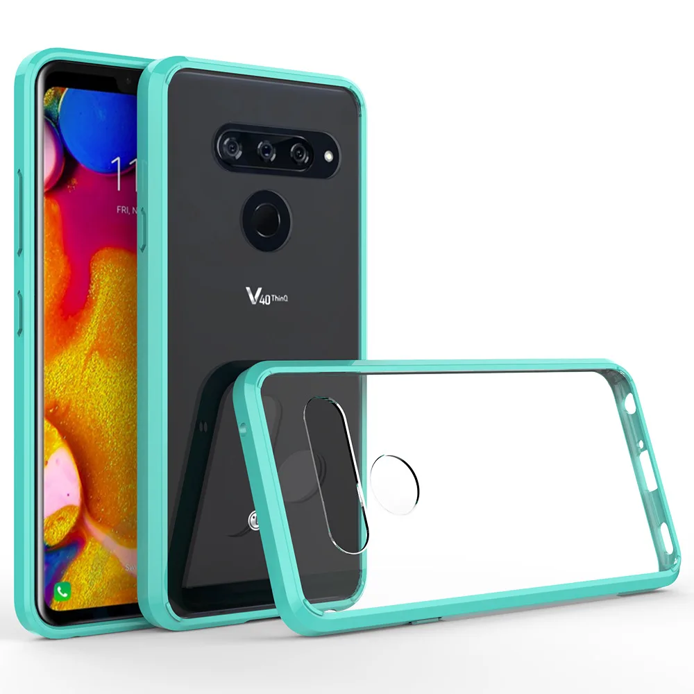 Прозрачный Акриловый чехол для телефона для LG V40 чехол противоударный Бампер Защитный чехол-гибрид из ТПУ Жесткий прозрачный чехол для LG V30/V40 ThinQ задняя крышка