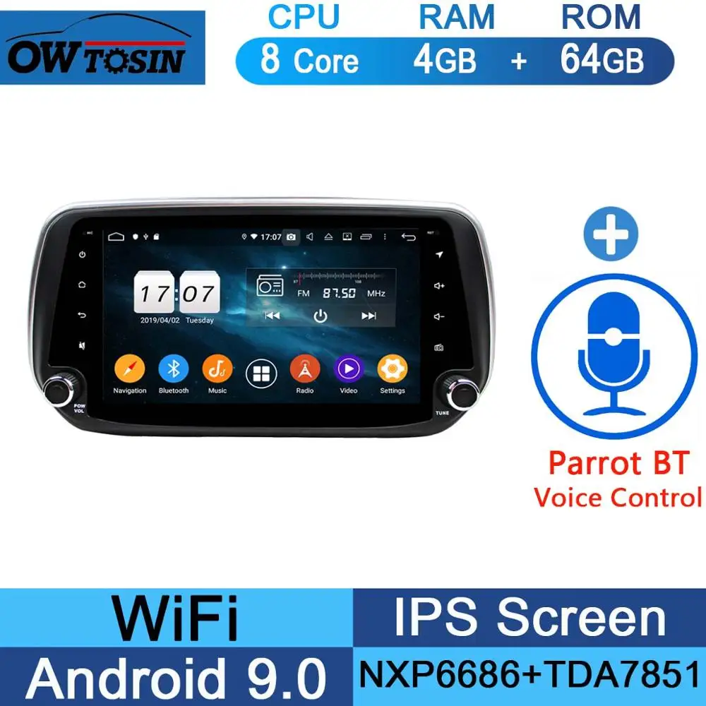 64G Parrot BT " ips 8 ядерный 4 Гб+ 64 ГБ Android 9,0 автомобильный мультимедийный плеер для hyundai IX45 Santa FE XL gps Радио Стерео Parrot BT CarPlay - Цвет: 64G Parrot BT