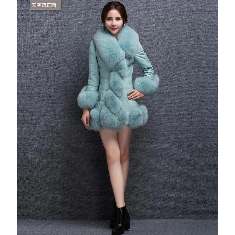 

New Long Fake Fox Fur Jacket Coat Women Winter Faux Fox Fur Jackets Overcoat Woman Warm Fox Fur Coats Outerwear AA-002
