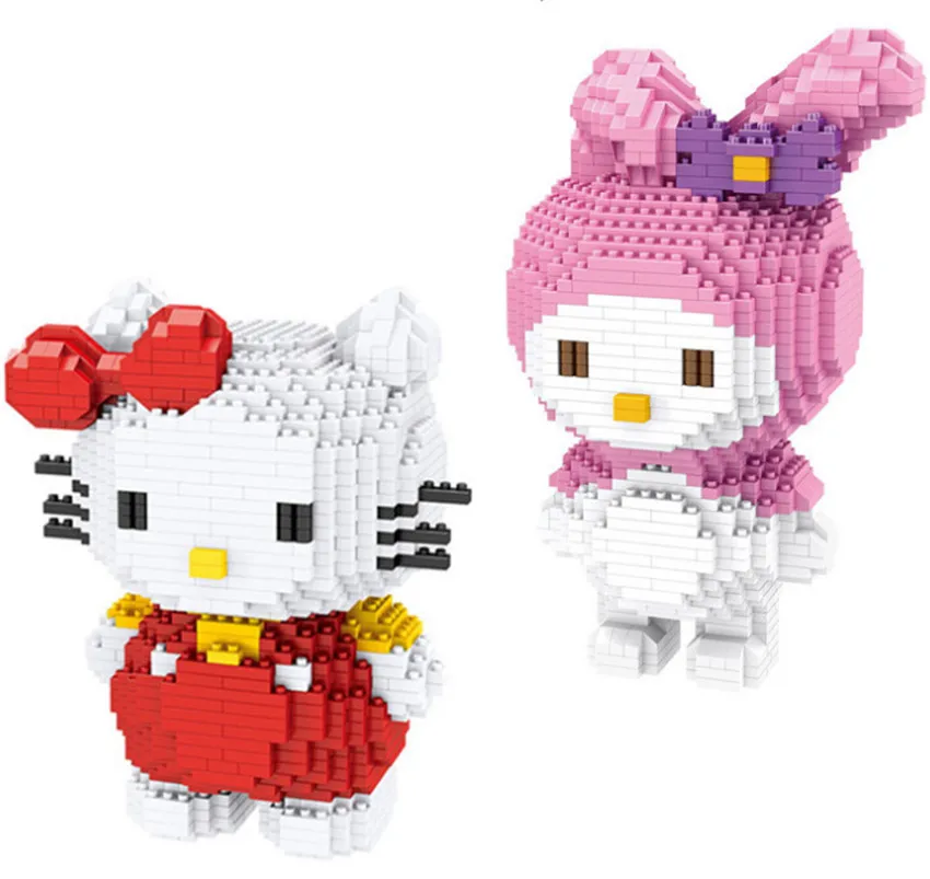 2 шт./лот Mirco блоки Япония мультфильм милый Sanrio My Melody Kitty кошка кролик детство