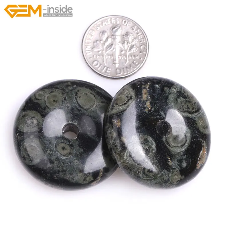 Круглые бусины-Пончики из натурального гладкого камня 30 мм 15 дюймов | Украшения и