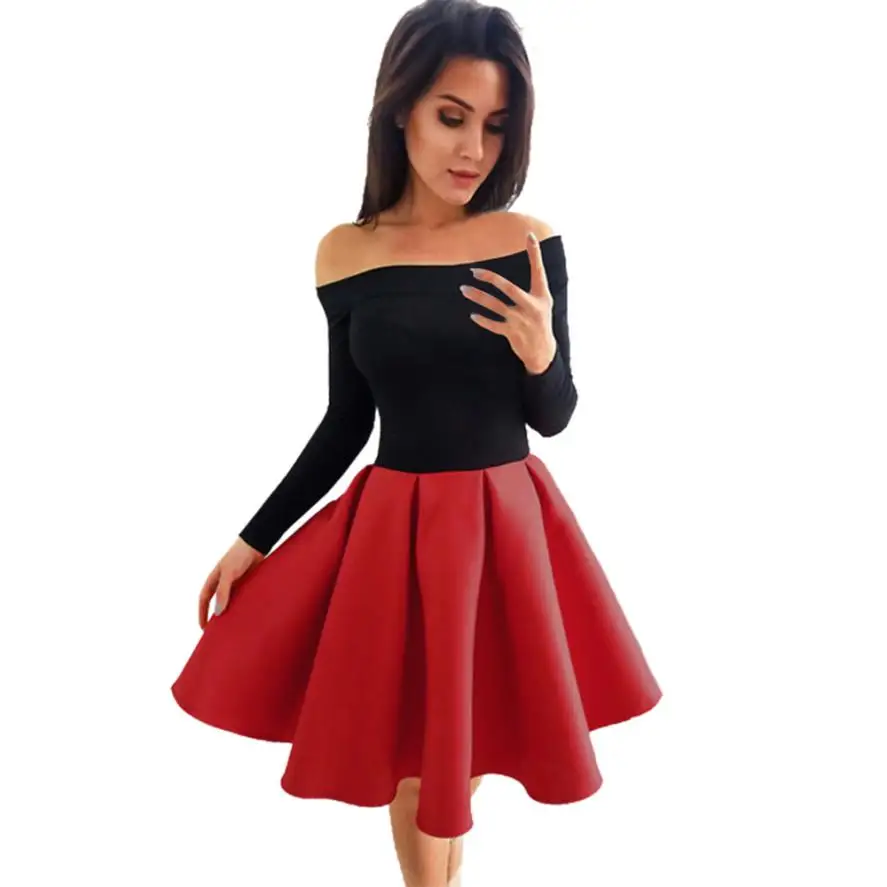 Платье Для женщин женские осенние элегантные Платья для пространство хлопок