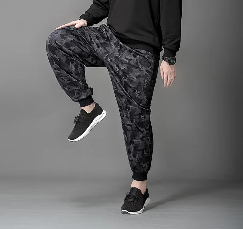 Мужские повседневные плотные штаны, камуфляжная спортивная одежда из флиса, большие размеры 5XL 7XL 8XL, модные Стрейчевые штаны, осенние брюки-карандаш, крутые