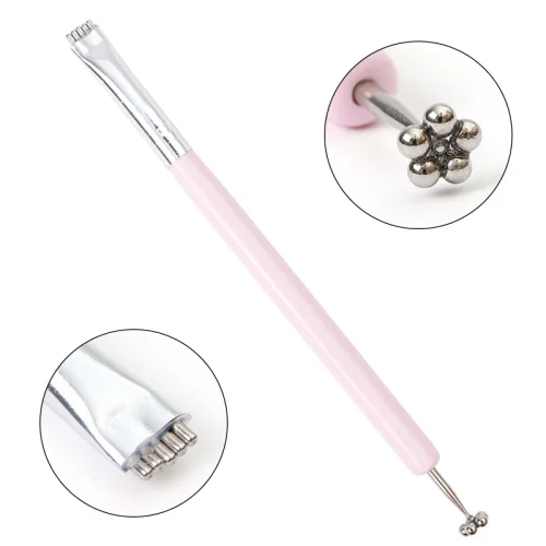 Pink Magnet Pen STZ 5D кошачий глаз Магнитная палочка для ногтей УФ Гель-лак двойная головка магнитная доска полосы линии дизайн краски карандаш для маникюра, инструменты#948 - Цвет: Pink Magnet Pen