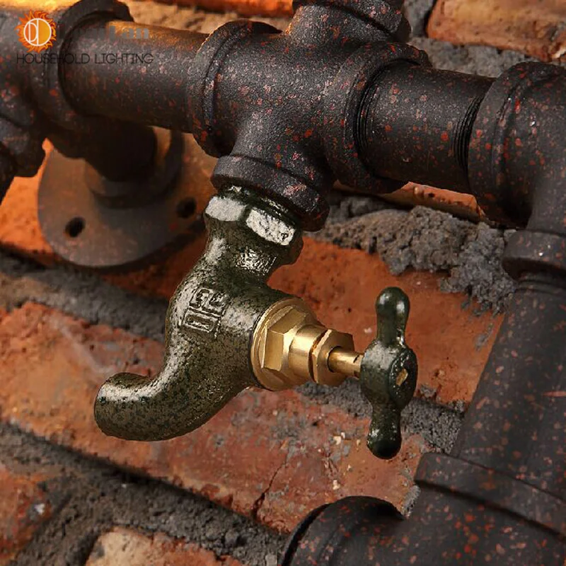 Бесплатная доставка настенная лампа-пулемет для труб винтажная лампа коридора