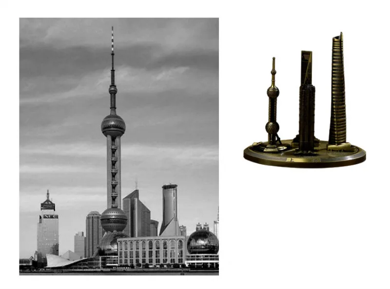 Креативные металлические поделки Shanghai архитектурные модельные украшения для