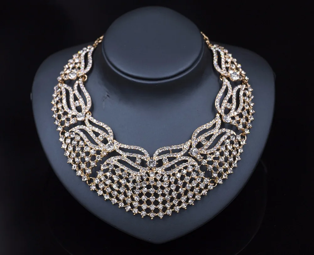 Высокое качество Золотой цвет горный хрусталь Кристалл Ювелирные наборы