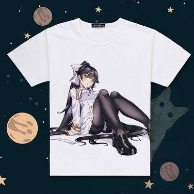 Горячая игра Azur Лэйн печать Atago футболка с короткими рукавами o-образным вырезом IJN Niizuki футболка крутые футболки летние топы - Цвет: 11