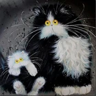 Алмазная живопись сделай сам, вышивка крестиком из страз, круглая вышивка, полная вышивка стразами, ручная работа, кот