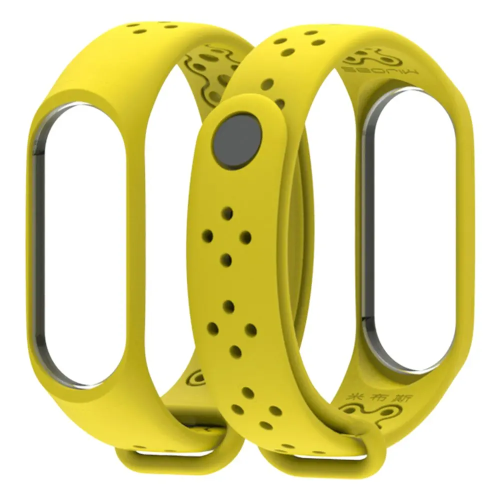 Yellow LEMFO Смарт аксессуары mi Band 4 ремешок спортивный водонепроницаемый анти-потеря замена силиконовый браслет для Xiao mi Band 3 Band 4 - Цвет: Yellow