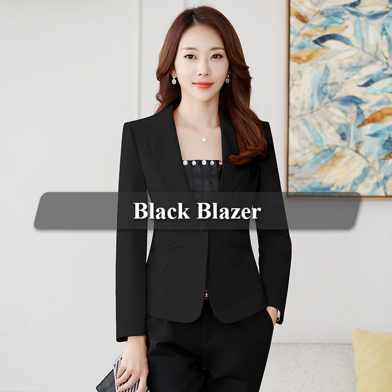 Black Blazer Lenshin высококачественный Блейзер прямой и гладкий жакет офисный женский стиль пальто деловая официальная одежда яркие цвета тяжелые Топы - Цвет: Black Blazer