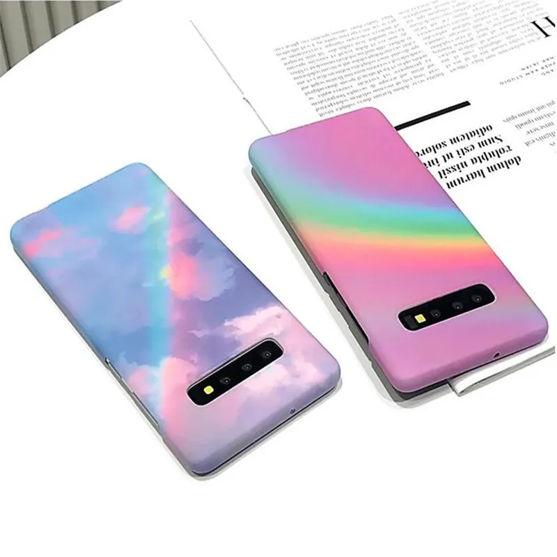 Чехол для телефона Ourpho Rainbow s samsung Galaxy S10 Plus S8 S9 Note 8 9 чехол матовый твердый