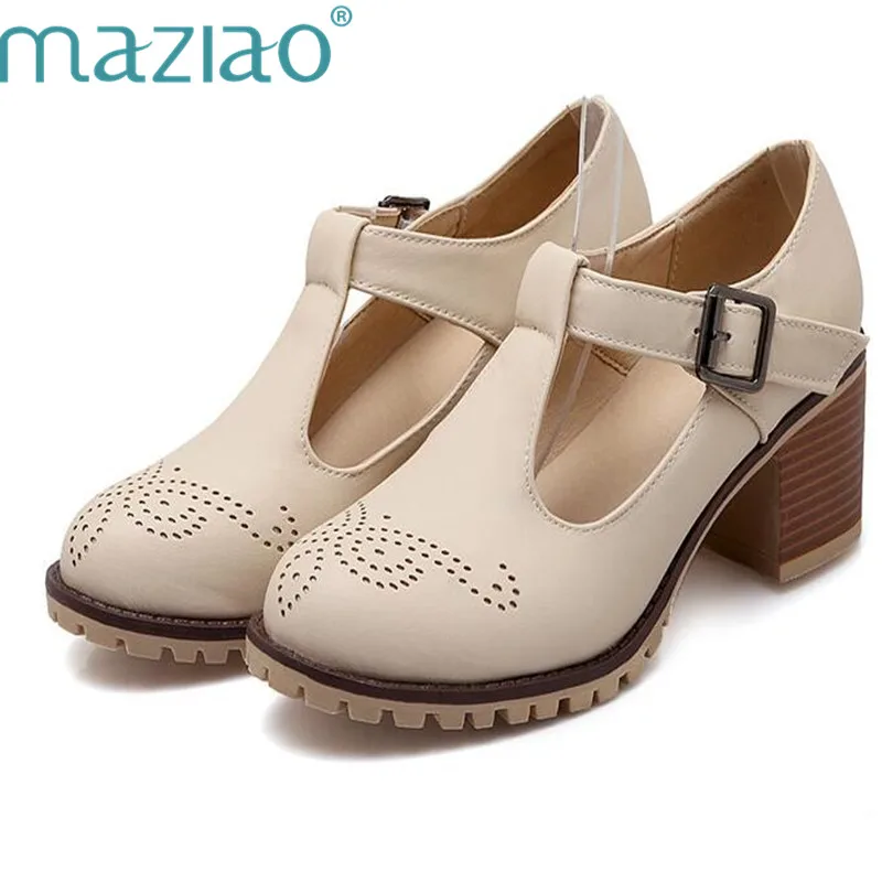 Туфли-лодочки MAZIAO женские ремешок с пряжкой платформа искусственная кожа