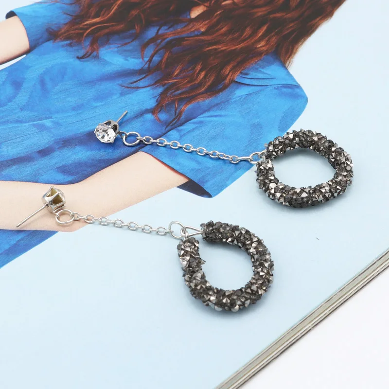 Женские длинные висячие серьги Tenande простые Стильные с длинными кругами и