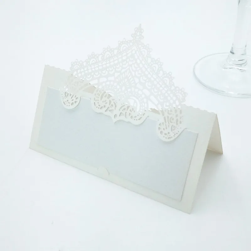 White 20 шт., открытая Элегантная настольная бумага с именем и местом, свадебные пригласительные открытки, свадебные украшения, вечерние украшения стола 6ZZ49 - Цвет: White