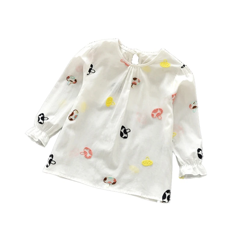 Детская футболка повседневная хлопковая Футболка с цветочным принтом для