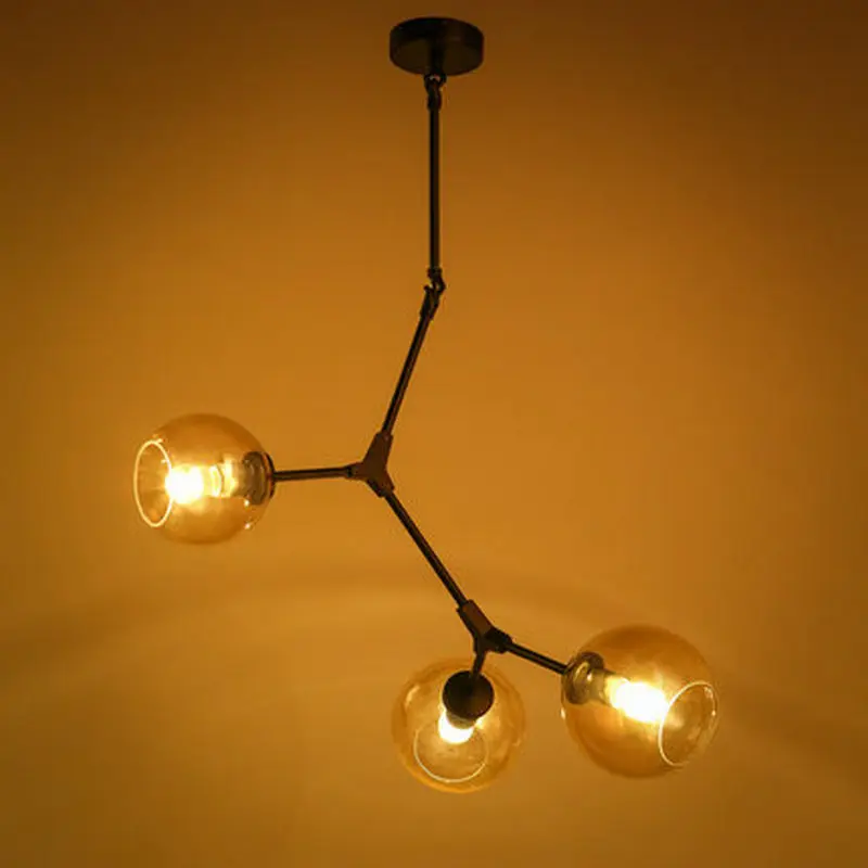 Glass Ball Branching Chandeliers Lighting lustres de glass 3 Lights Modern Magic Beans LED Ceiling For Dining Room | Освещение