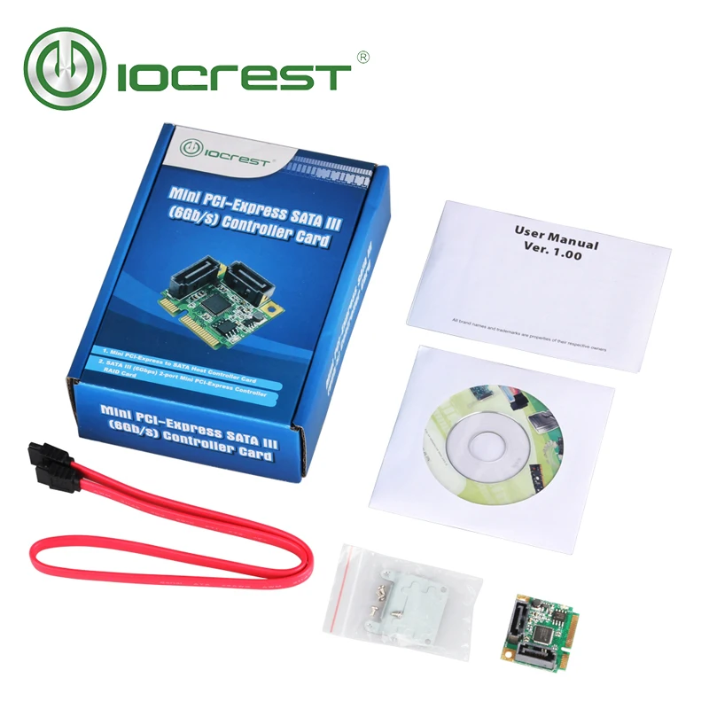 Плата контроллера IOCREST Mini PCI Express SATAIII 3 0 6Gbp/s ASM1061|mini pci-express|card controlcard card |