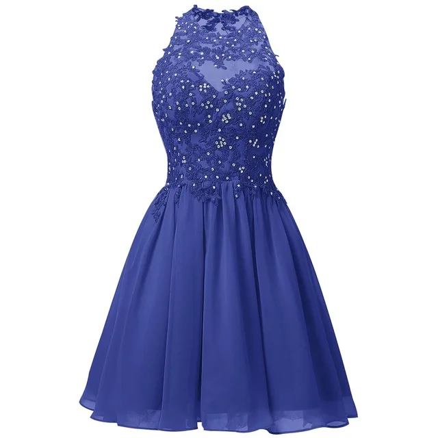 Royal Blue ANGELSBRIDEP короткие Лавандовые платья для выпускного вечера Мини со стразами для встречи выпускников/корпоратива платье с открытой спиной платья для выпускного вечера - Цвет: Royal Blue