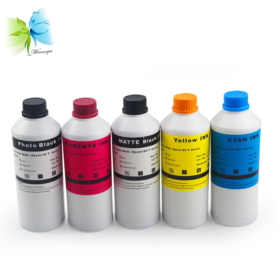 5 бутылок сублимационные чернила Winnerjet для Epson SureColor T3200 T5200 T7200|sublimation ink for epson|dye