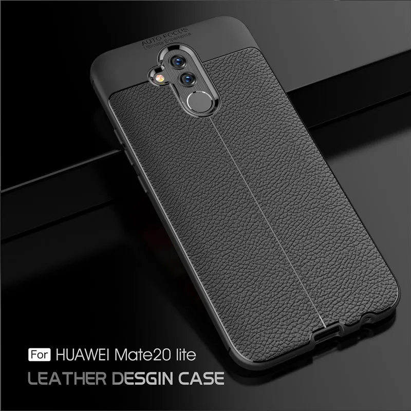 For Huawei Mate 20 Lite Case Drop-Proof Hybrid Armor Leather Texture Soft TPU Pro | Мобильные телефоны и аксессуары