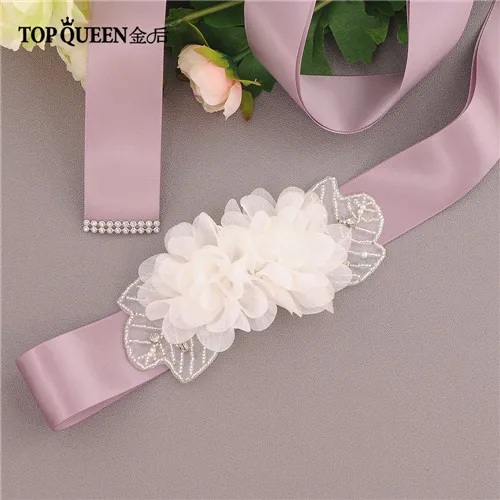 antique violet TOPQUEEN S248 винтажное белое бисерное свадебное платье с поясом пояс с цветочным узором Белый цветочный свадебный пояс-лента белый цветок створки белые бусины на цепочке - Цвет: antique violet
