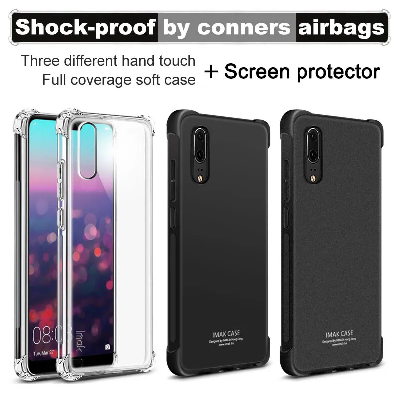 IMAK матовый ТПУ чехол для Huawei P20 мягкий телефона из + защита экрана | Мобильные