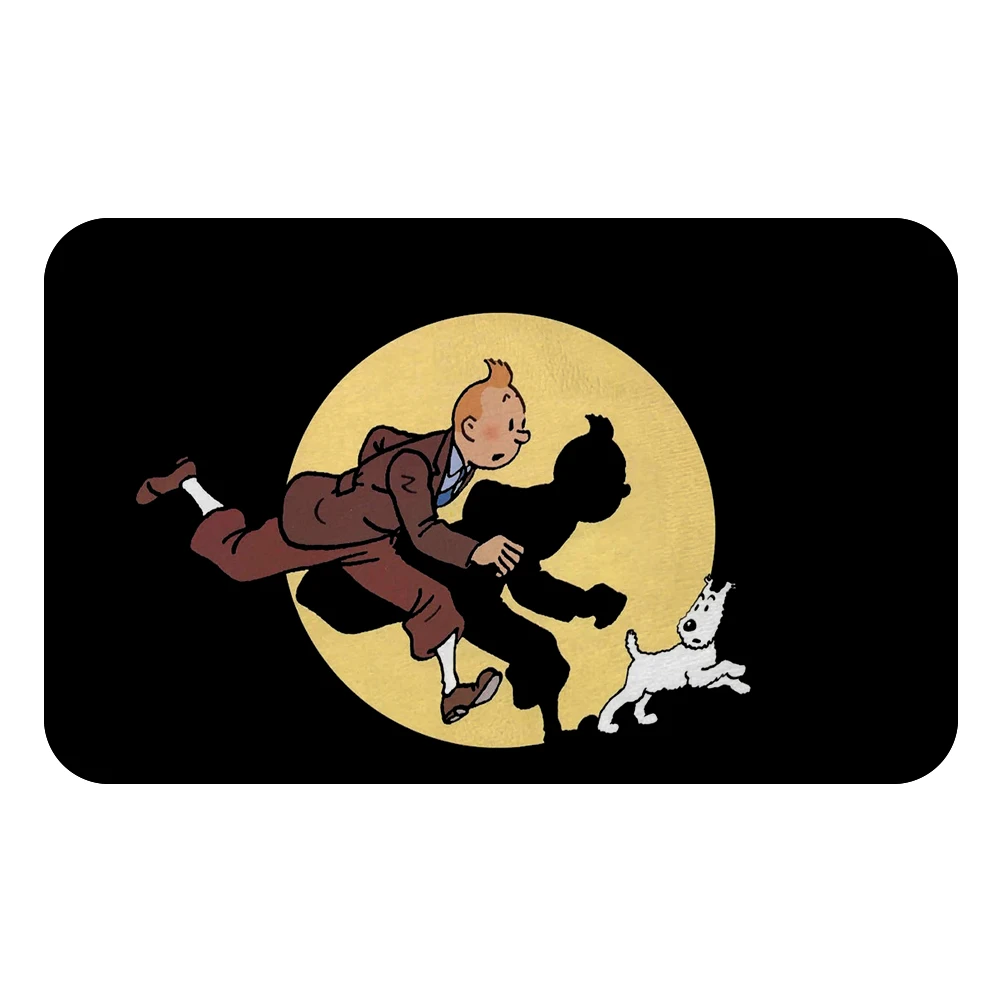 Белый Tintin Adventure собака тропический лес коврик для ванной кухонный ковер декоративные Противоскользящие коврики для комнаты пол бар коврики двери домашний Декор подарок - Цвет: Белый