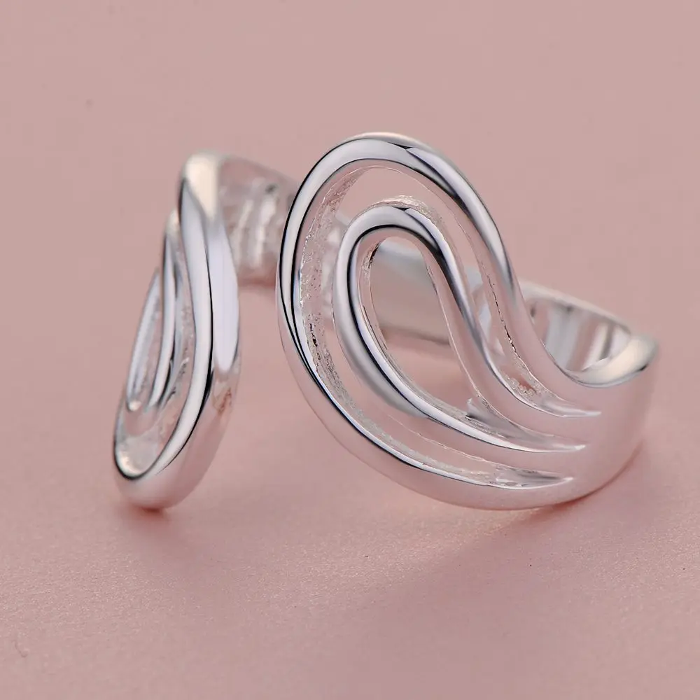 Женское кольцо с серебряным покрытием регулируемое из серебра 925 пробы ювелирные изделия оптом|ring sweater|jewelry