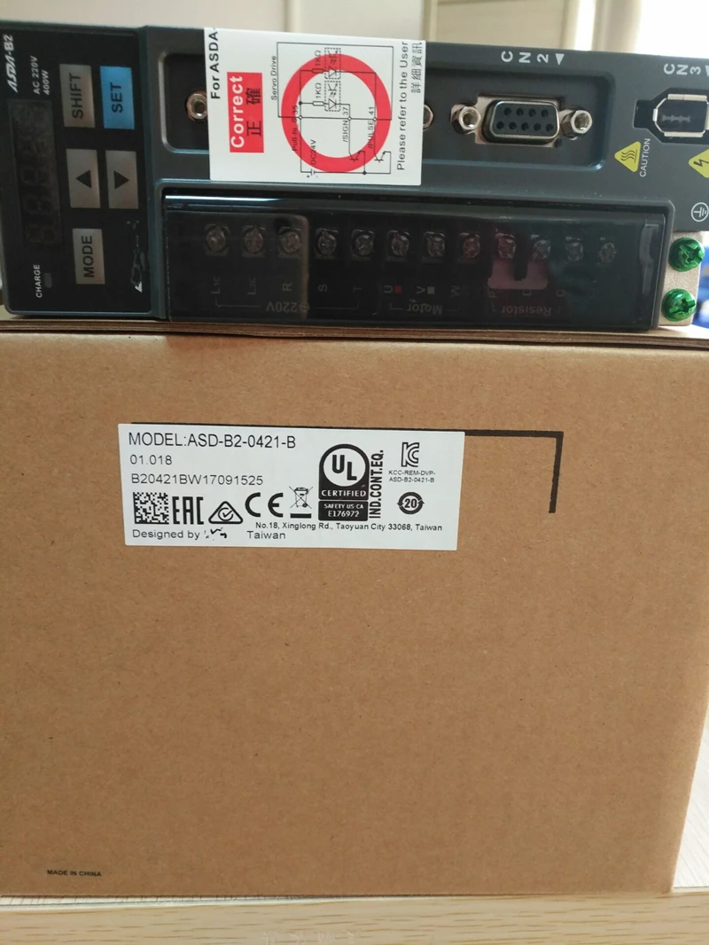 ECMA-C20604RS+ ASD-B2-0421-B DELTA 400 Вт 3000 об/мин 1.27N.m ASDA-B2 60 мм серводвигатель переменного тока
