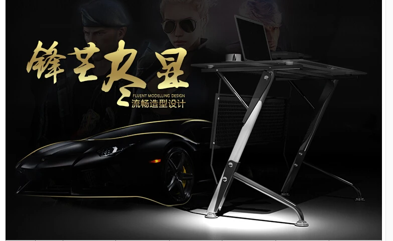 Компьютерный стол. Лаконичное и современное закаленное стекло. Настольный