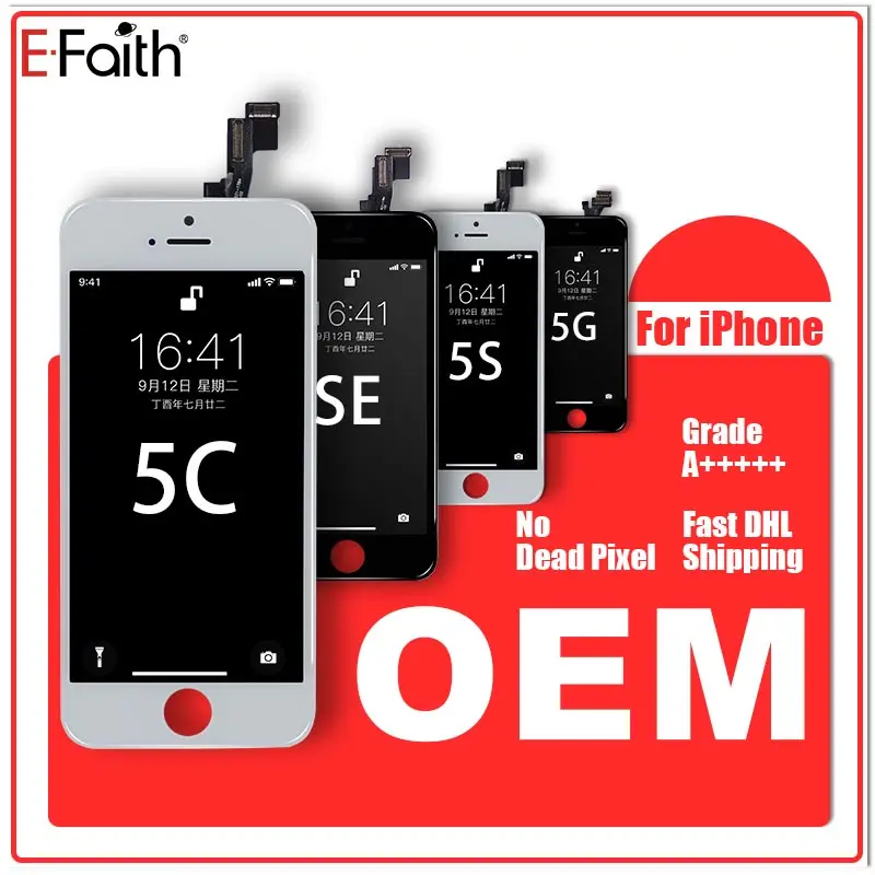 5 шт. для iPhone 5s или 5G 5c ЖК дисплей OEM качественный сменный экран без битых пикселей