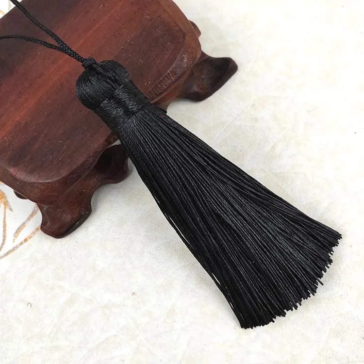 black 8 см fat tassel висячая веревка бахрома для шитья шторы одежда для дома бижутерия для декорирования ремесла аксессуары декоративный ключ 2 шт./партия - Цвет: black