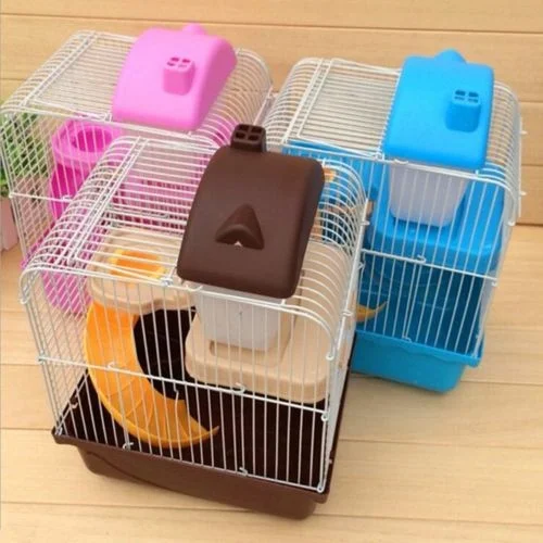 Горячий-горячий хомяк Gerbil мышь маленькая клетка для домашних животных 2 уровня пол бутылка для воды колесо