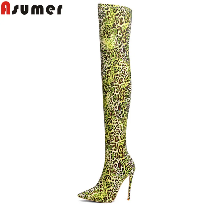 ASUMER/большой размер 33 43 хит продаж новые модные сапоги выше колена элегантные для