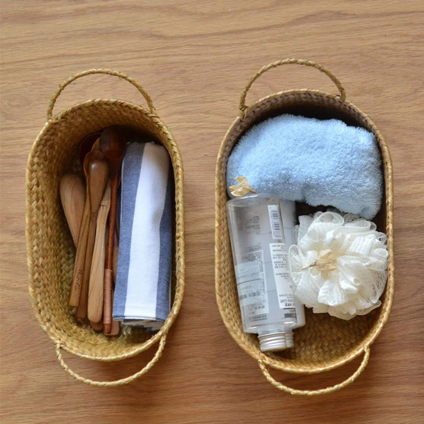 Бамбуковое ткацкое хранилище корзина для фруктов ротанговая коробка хранения