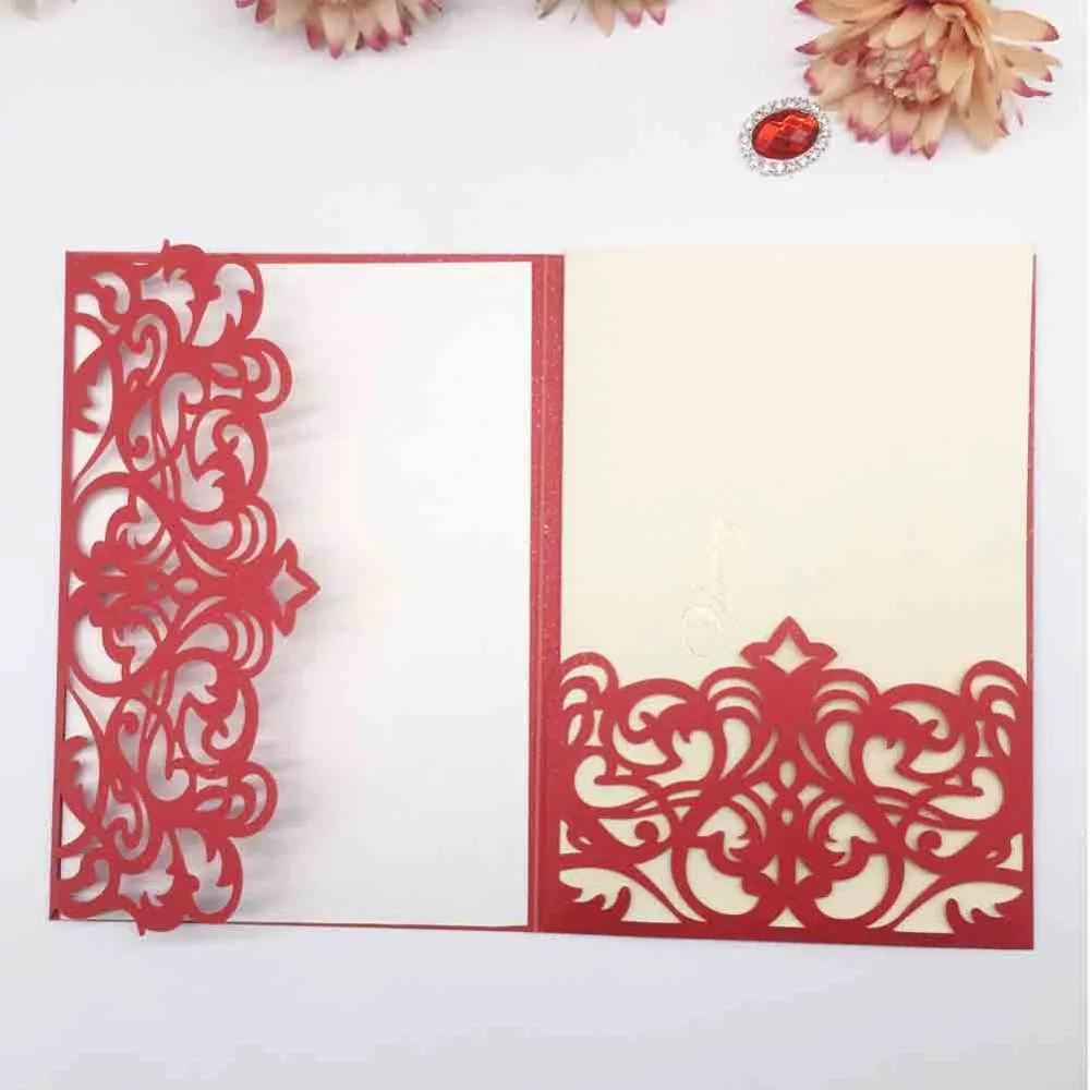 30 шт./лот Новое поступление свадебные приглашения открытка Ажурные кружевные на