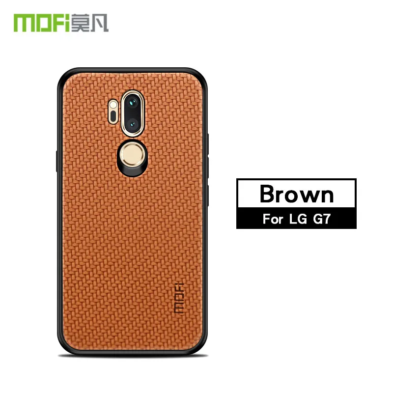 Brown Mofi ультра тонкий чехол s для LG G7 чехол thinq 6," чехол мягкий кожаный из ТПУ узор TPU для LG G7 G 7 G710 чехол - Цвет: Brown